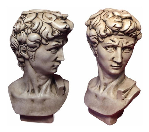 Busto De David En Yeso 14 Cm Pintado Vintage 0
