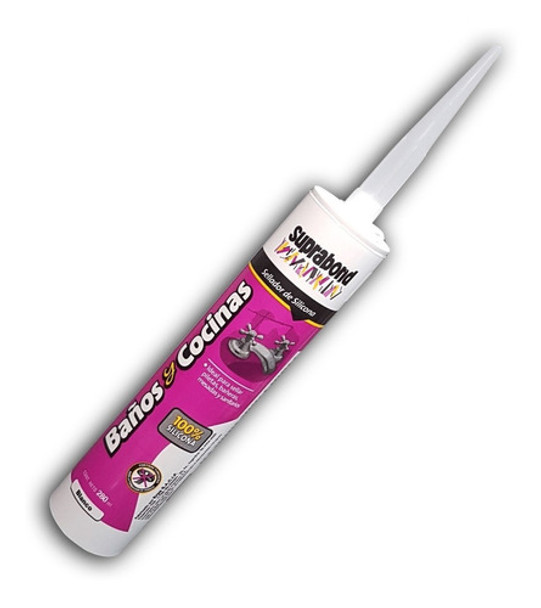 Sellador Suprabond Baños Cocinas 280ml Blanco 100% Silicona 0