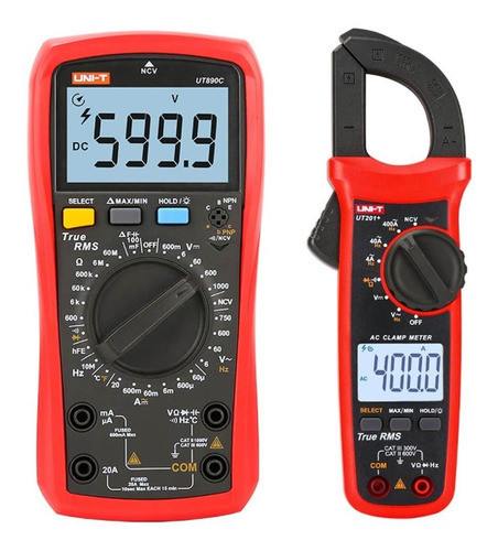 Combo Multímetro Ut890c + Pinza Amperométrica Ut201+ Plus 0