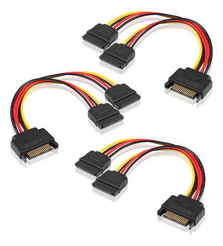 Yaodhaod Paquete De 3 Cables Divisores De Alimentacion Sata 0