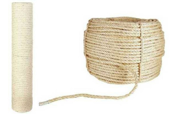 Hilo Soga Cuerda Sisal 6mm Por 5 Mts Para Rascador De Gato 0 Hilo Soga Cuerda Sisal 6mm Por 5 Mts Para Rascador De Gato 0