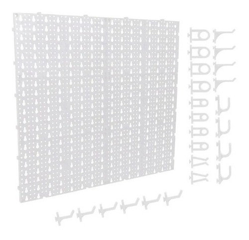 Painel Para Ferramentas Em Plástico Perfurado Branco 0