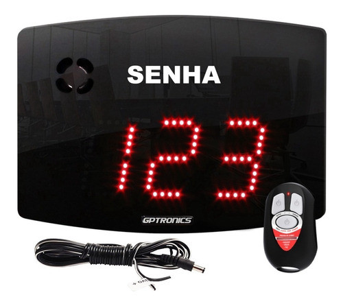 Painel De Senha Sequencial Food Truck + Cabo P/ Bateria 12v 0