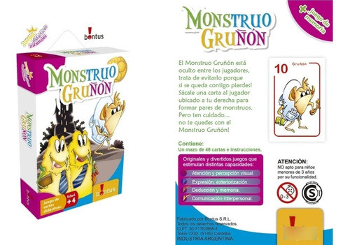 Monstruo Gruñon - Didáctico - Juego De Cartas - Bontus 0