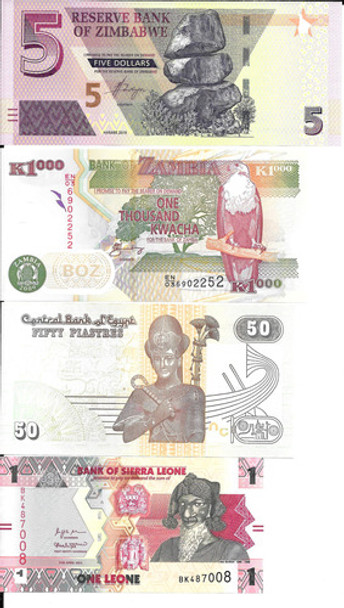 África Lote De 4 Billetes Diferentes Sin Circular - Nro. 1 0 África Lote De 4 Billetes Diferentes Sin Circular - Nro. 1 0