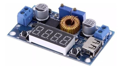 Modulo Dc-dc 5a 75w Potencia Ajustable Medidor Voltaje Usb 0