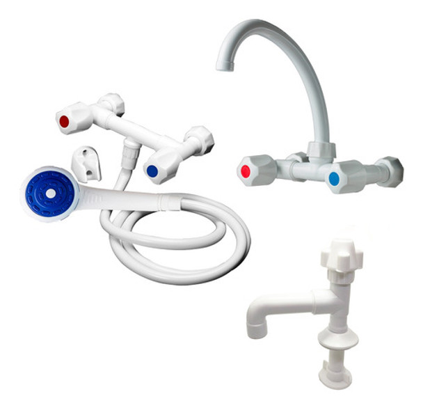 Combo Griferia Ginyplas - Plastico Ducha Pared Y Grifo Visnu 0