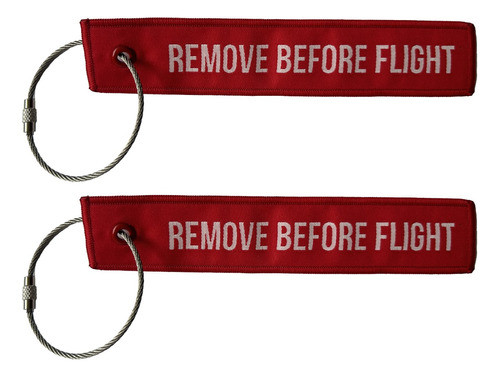 Set 2 Llaveros Remove Before Flight Tejido C/ Cable De Acero 0