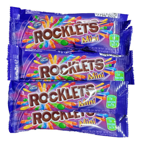 10 Unid Rocklets Mini Confites Lentejas De Chocolate 0
