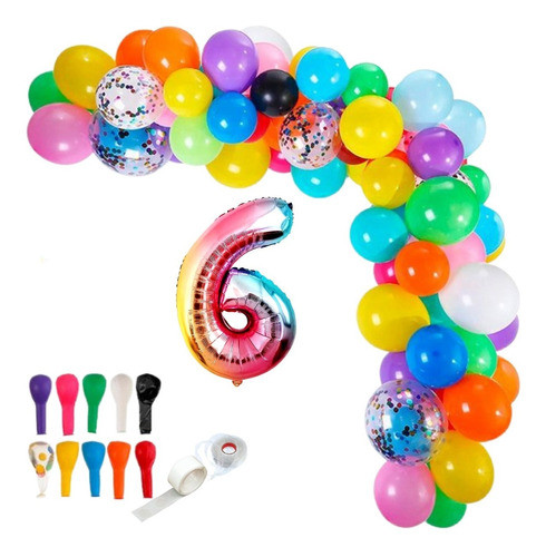 Combo Kit Deco Fiesta Arco Globos Multicolor 0