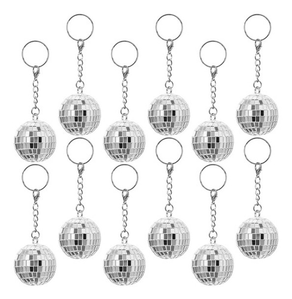 Llaveros Espejo Disco Plata Pequeños Para Decoraciones 0