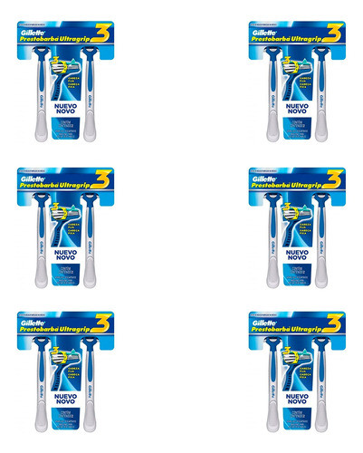 Aparelho Prestobarba Gillette Ultra Grip 3 - 12 Unidades 0