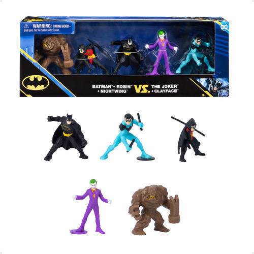 5 Figuras Coleccion Dc Batman Robin Joker Nightwing Clayface 0