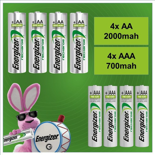 Pila Aa Aaa Energizer Recargables 4 Aa + 4 Aaa Distribuidora 0
