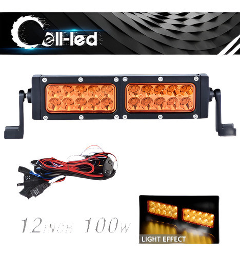 100w 12 Pulgadas Led Barra De Luz De Trabajo Color Ámbar Lug 0