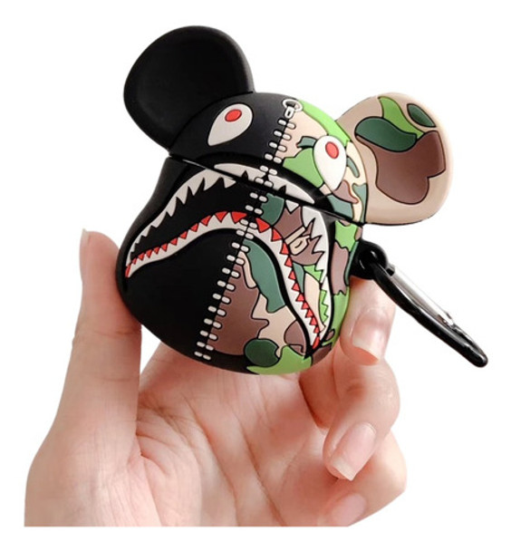 Capa Compatível AirPods 1/2 Silicone Mickey Bape 0
