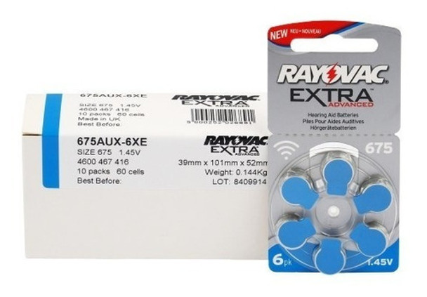 30 Pilas Rayovac Extra Para Audífono Tamaño 675 0