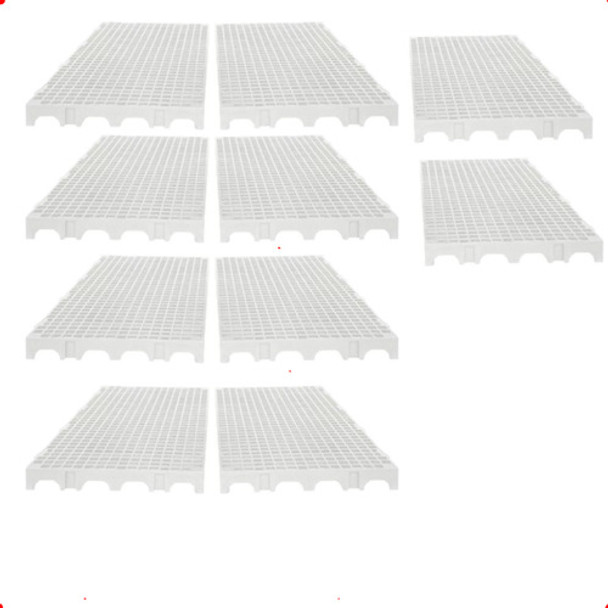 Kit 10 Estrado Piso Pallet Plástico Resistente 25x50 Branco 0