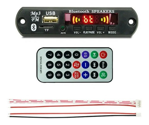Modulo Mp3 Bluetooth Fm Mp3 Amplificado 2x25w + Control 0