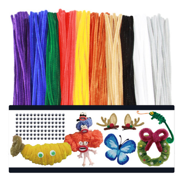 Limpiapipas De Chenile De 30cm Pack 100u Surtido 10colores 0
