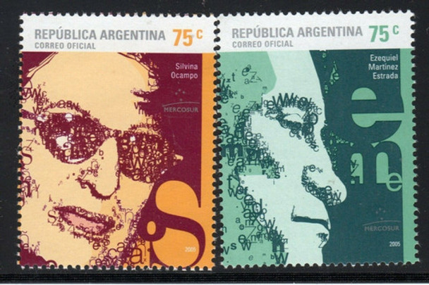 2005 Escritores- Ocampo- Estrada- Argentina (serie) Mint 0