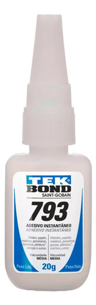 Adesivo Cola Instantâneo 793 20g Tek Bond 0