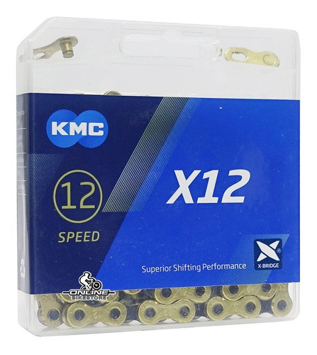 Cadena Kmc X12 Gold Black 12v Missing Link Shimano Sram 0