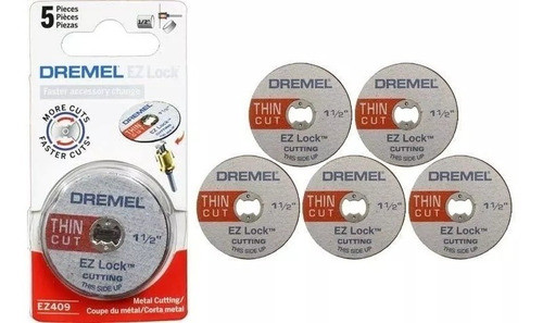 Set Disco Corte Fino Dremel Ez409 1-1/2' Metal 0,6mm X 5 Uni 0