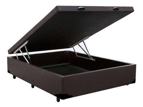 Cama Box Baú Solteirão Corino Marrom - 108x198x40 0