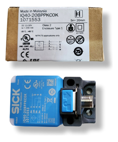 Sensor Indutivo  De Proximidade Iq40-20bppkc0k 1071553 Sick 0