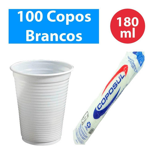 Copo Descartável 180ml 100un Atacado A Pronta Entrega Rápida 0