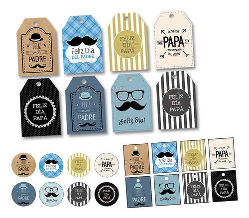 Kit Imprimible Tags Dia Del Padre Editables + Fondos 0
