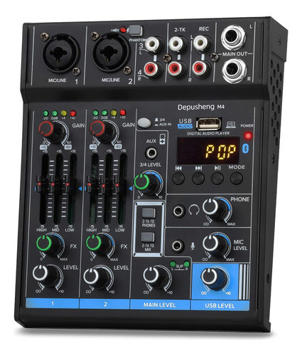 Mezclador De Interfaz Usb De 4 Canales, Controlador De Sonid 0