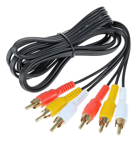 Cable Compuesto De Audio Y Video 3rca Chapado En Oro, Conect 0