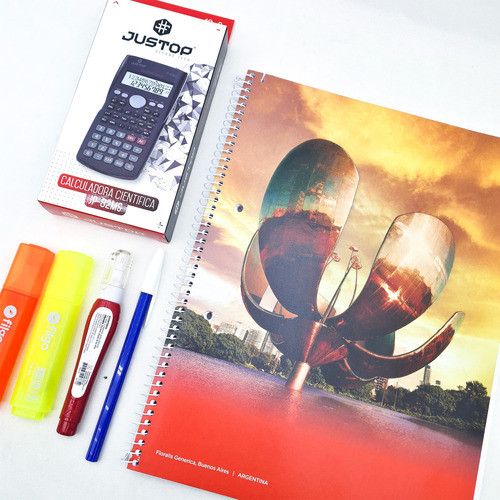 Combo Kit Universitario Cuaderno Calculadora + Resaltador 0