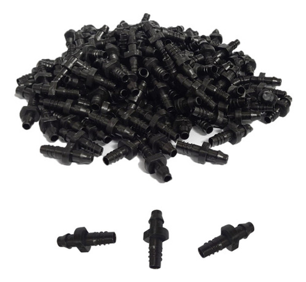 100 Conector Mangueira Micro Tubo 4mm A 5mm Rosca E Grapa 0