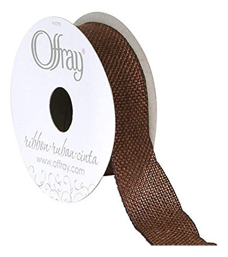 Berwick Offray 7/8  Wide Rustic Saddle Poliéster Ribbon, Mud 0