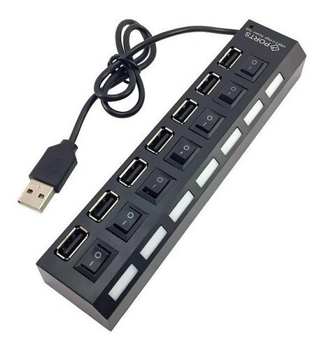 Hub De Usb 7 Portas 2.0 Hd Extensor High Speed Pen Drive Hd 0