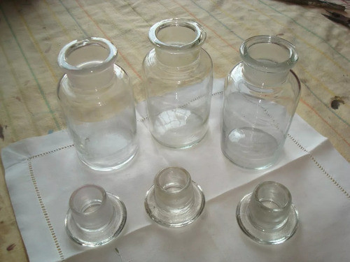 Lote De Frascos Antiguos De Farmacia Transparentes 0