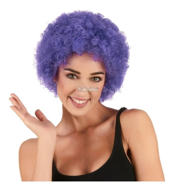 Peluca Afro Violeta X1 0