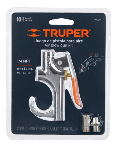 Pistola Sopletear Metálica Cromada Para Compresor Truper Fc 0