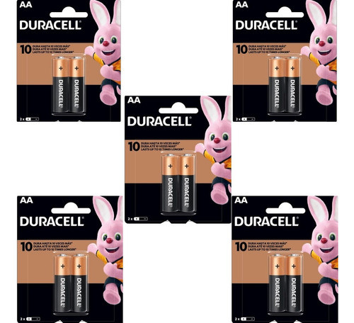 10x Pilhas Duracell Alcalina Pequena Aa 1,5v Com Nota Fiscal 0