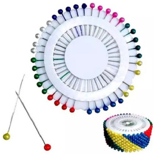 400 Alfinetes Cabeça Bola Colorida Fino Costura Patchwork 0