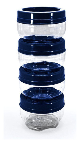 Kit 4 Porta Temperos Pequeno Azul Empilhável Encaixe 0
