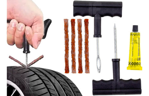 Kit Conserto E Reparo De Pneus Carro Remendos Macarrão 0