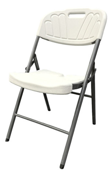 Silla Plegable Pvc Blanca - Camping Exterior Jardin 0