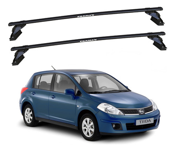 Barras De Techo Eqmax Acero Nissan Tiida 2007-2013 Negro 0
