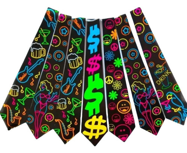 10 Gravata De Neon Festa / Balada / Rave / Briilha No Escuro 0