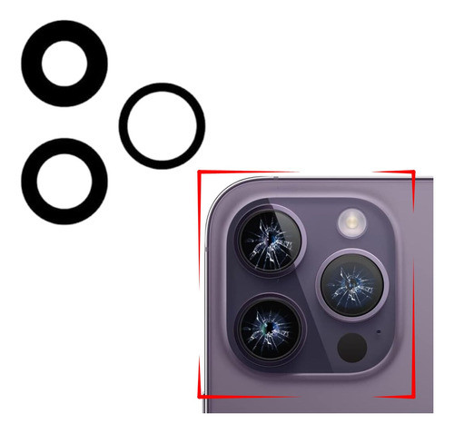 Vidrio Lente Repuesto Camara Compatible iPhone 15 Pro 0