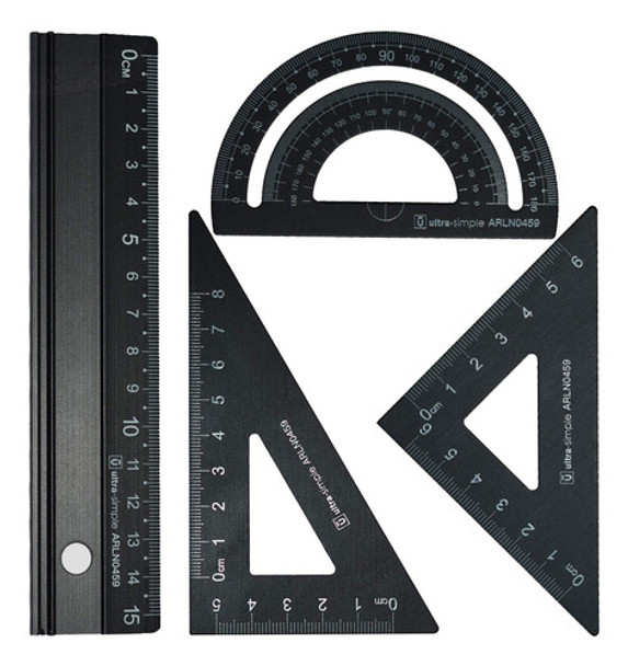 Juego De Reglas Rodmaie Escala Tecnica Escolar Metalica 0